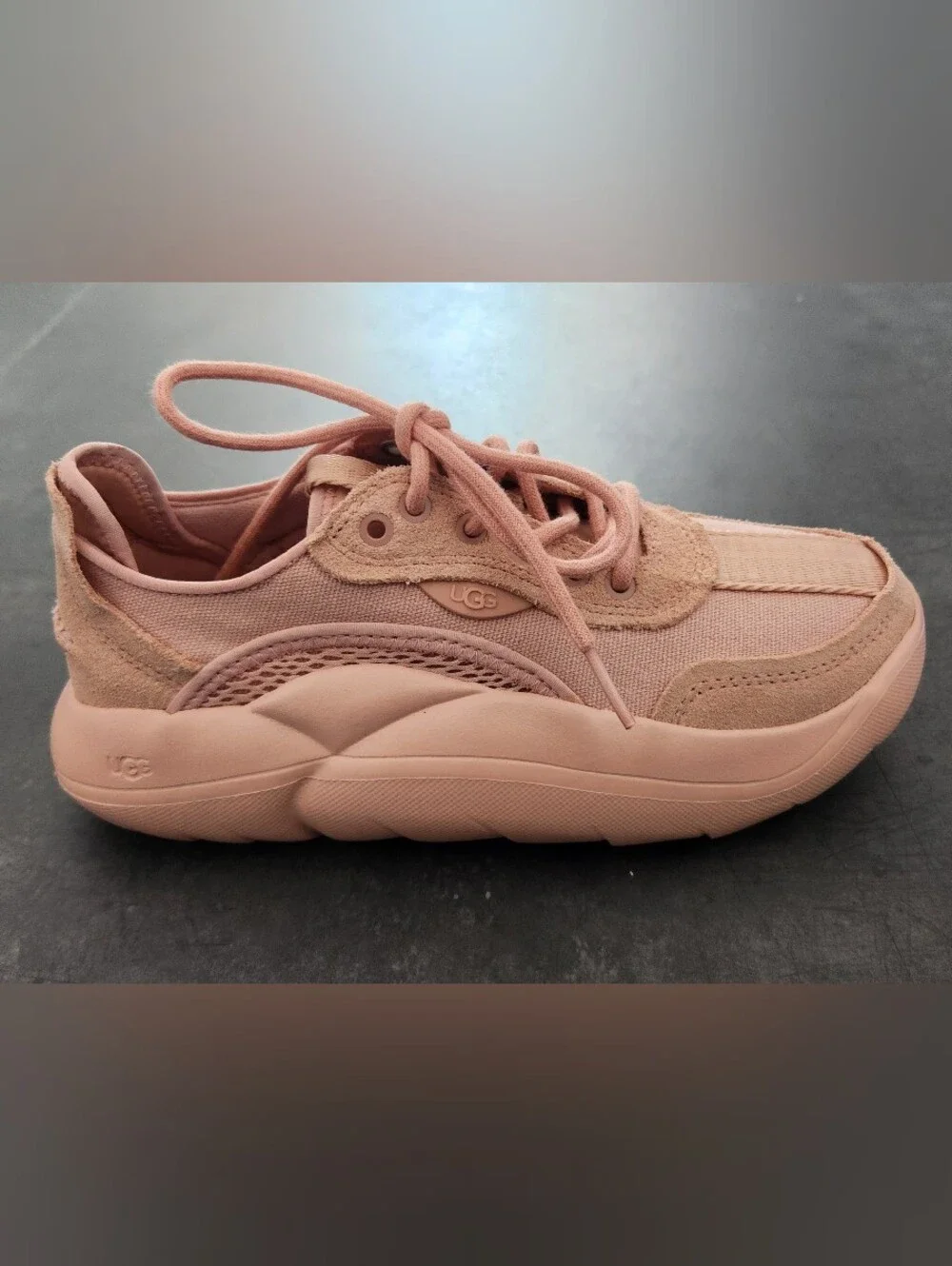 Women’s Casual Lace-Up Sneakers in Blush Pink